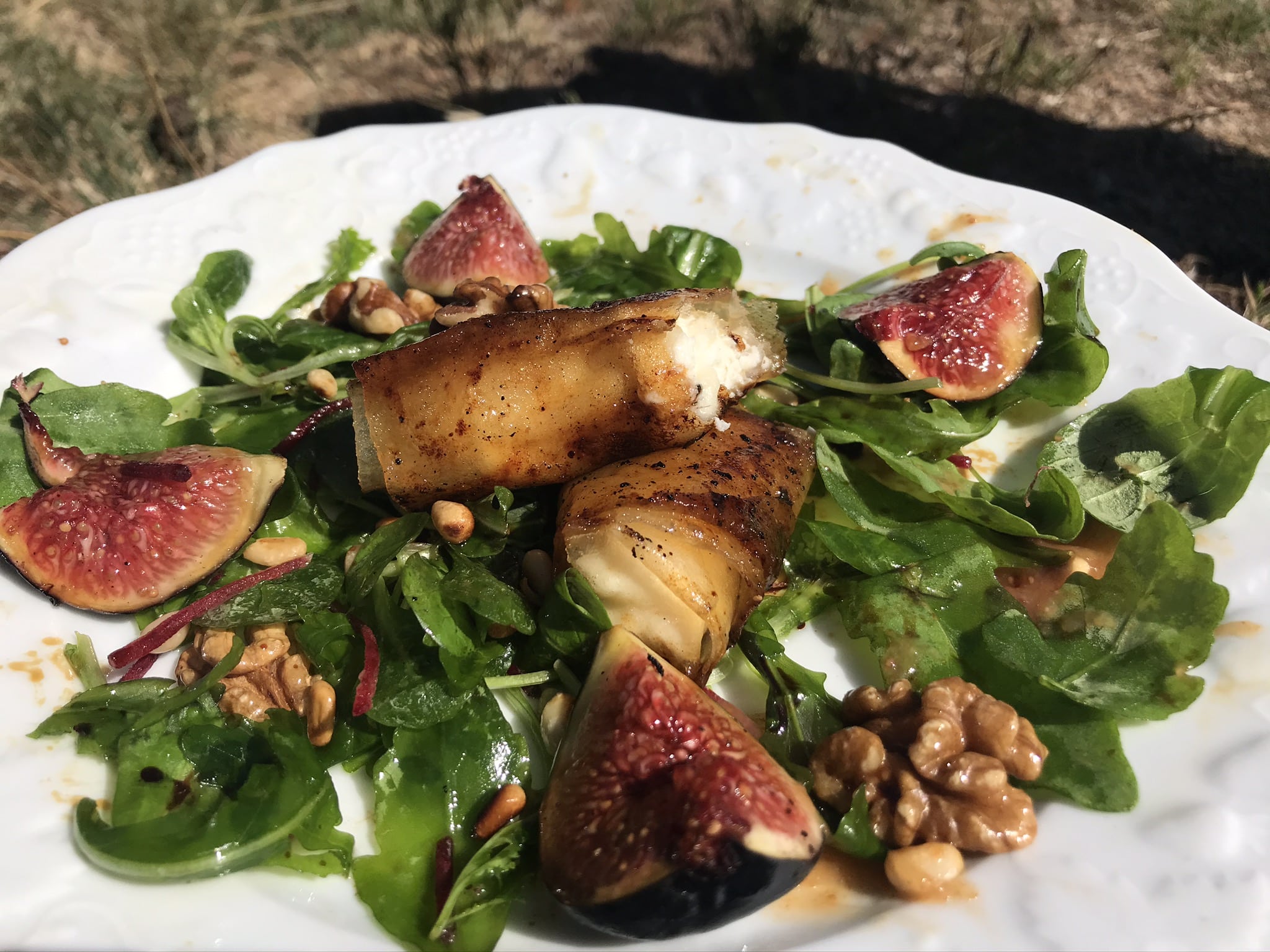 meilleure recette nem chèvre miel salade figues - lameilleurecette